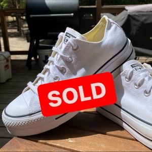 White platform converse sneakers